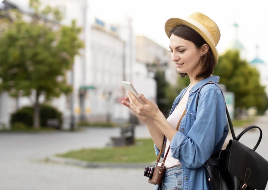 girl using phone